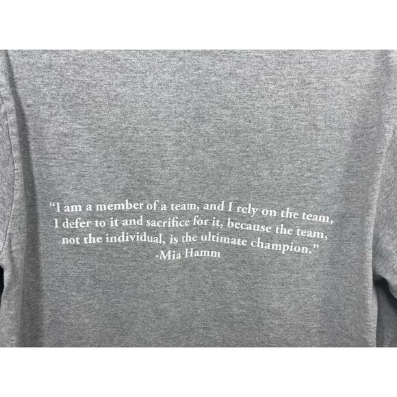 Soccer T-shirt Gray Mia Hamm Quote Long Sleeve Medium USWNT Blokecore Unisex - Picture 7 of 7